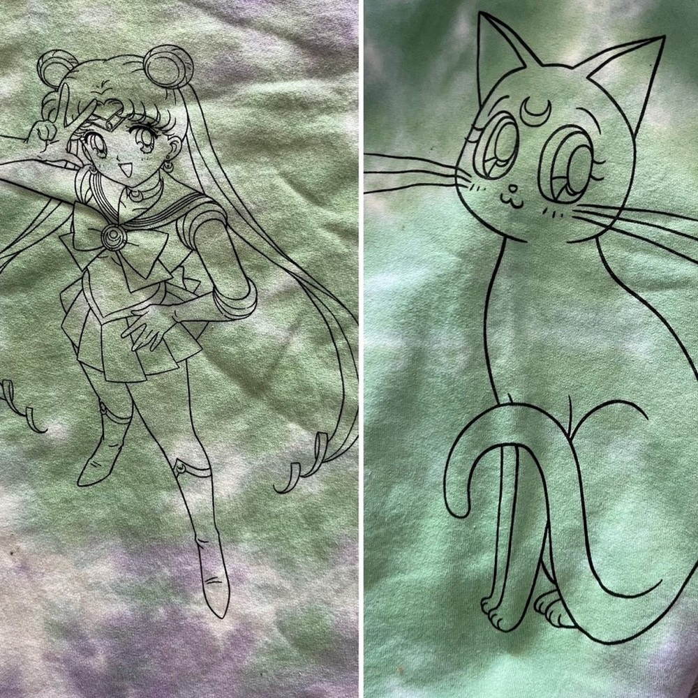 Sailor Moon Primitive tie dye joggers, women’s size small. Sold out.